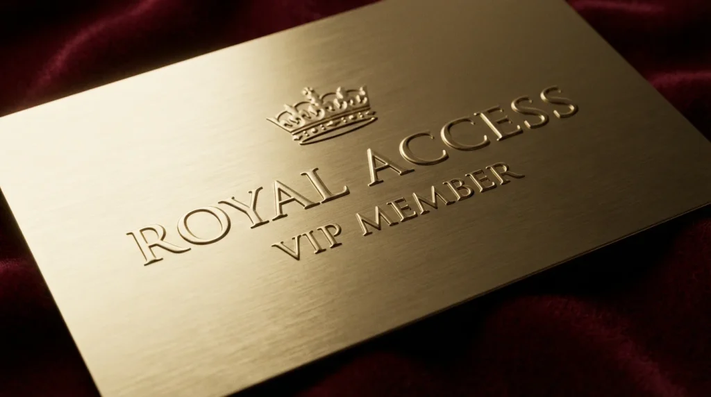 Gold VIP membership card on a velvet surface representing casino loyalty programmes